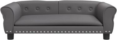 Софа для собак Festnight, ліжко для маленьких собак і котів, диван для домашніх тварин, крісло для котів, подушка для собак, ліжко для собак, подушка для котів, штучна шкіра, сірий, 95x55x30 см