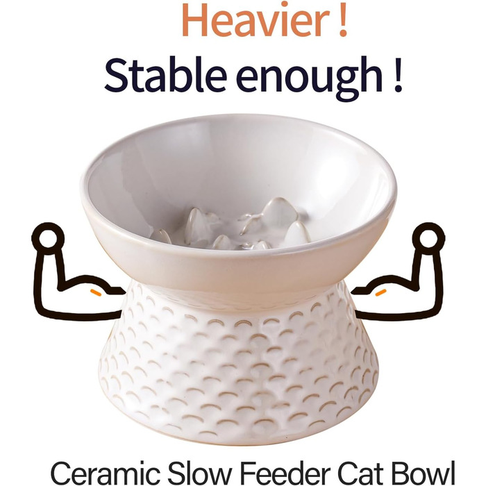 Керамічна годівниця для котів Qcapet, піднята миска для їжі