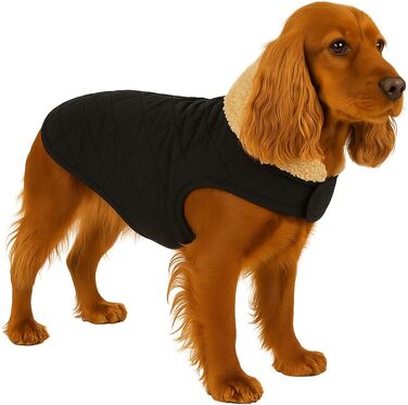 Теплий зимовий одяг для собак Flamingo Bonnie – чорний, розмір 45 см – преміум якість, водонепроникний, з плюшем, на липучці