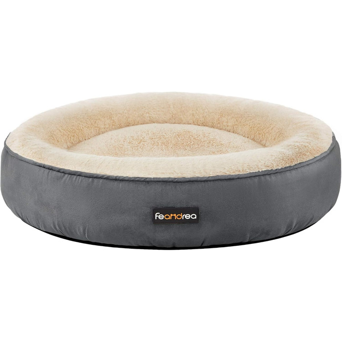 Кругле ліжко для собак та котів Feandrea, діаметр 70 см, темно-сірий колір