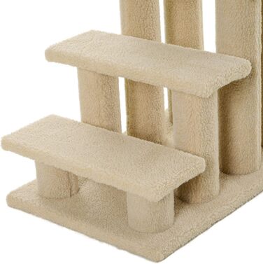 Сходи для котів і собак PawHut, 4 ступені, бежеві, 63,5x43x60 см