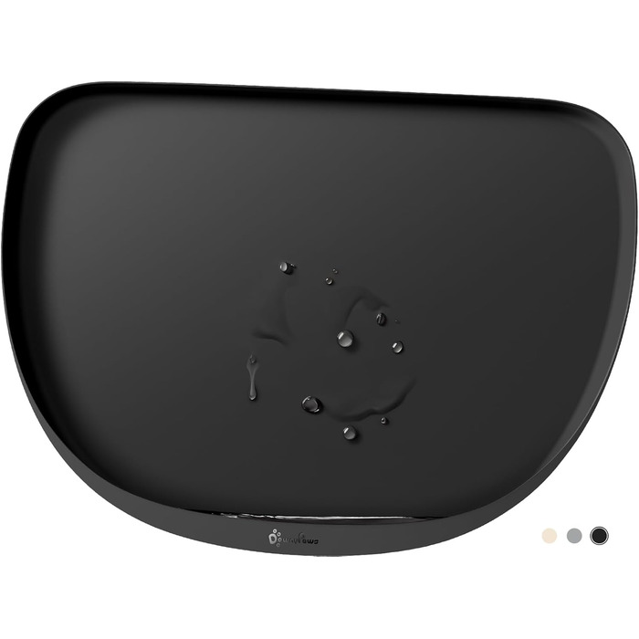 Килимок для годування собак та котів DownyPaws, неслизький, водовідштовхувальний, з високим бортиком, 61 x 43 см, чорний