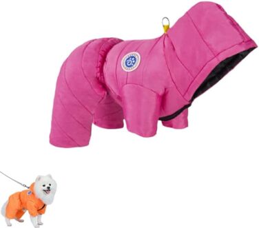 Зимовий теплий одяг для собак Преміум-якості: тепла куртка для маленьких та середніх собак, водонепроникна та вітрозахисна (Рожева, M)
