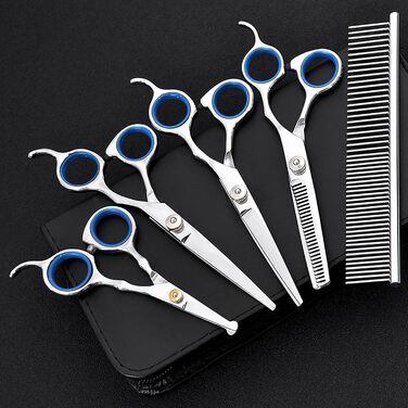 Набір професійних ножиць для грумінгу собак та котів - 6 шт.