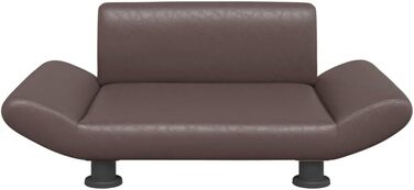 Зручне ліжко для собак та котів з екошкіри, коричневе, 70x45x28 см