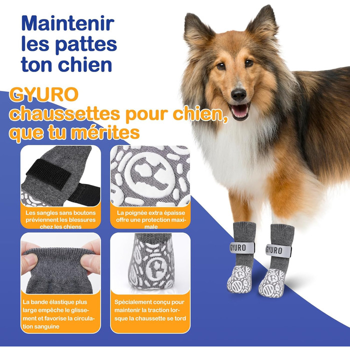 Антиковзаючі собачі шкарпетки для дому (XXL, сірий) - захист лап від слизькості та подряпин