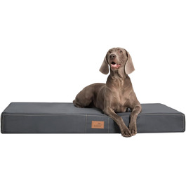 Ортопедичний лежак для собак Tierlando® Hugo Ortho Plus: антиковзаюча підкладка, матеріал Anti-Hair Polyester, для великих собак, 120x90 см, сірий