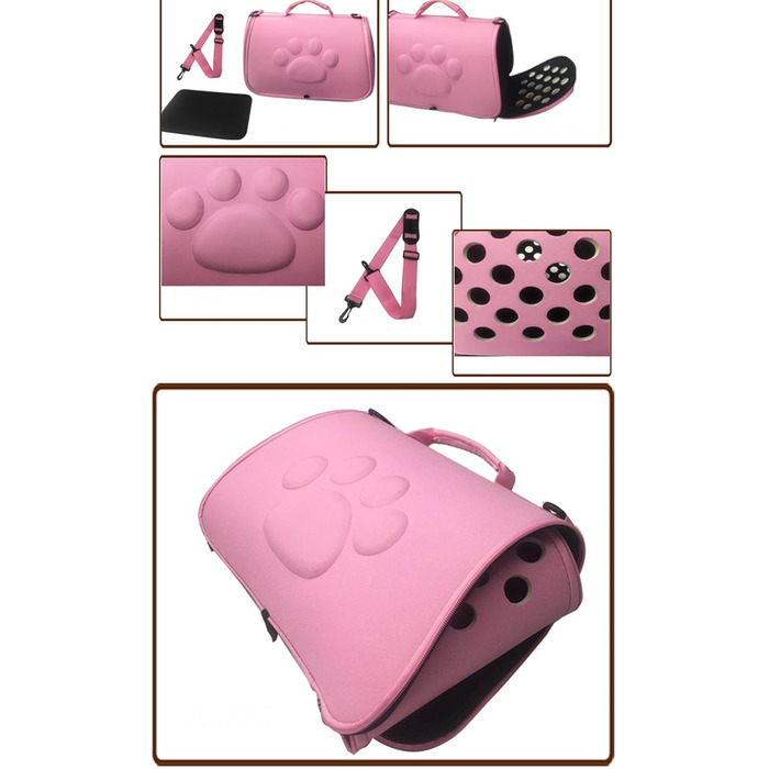 Транспортна переноска для котів та собак великих порід (рожева, L) - комфортна, дихаюча переноска для подорожей та до ветеринара