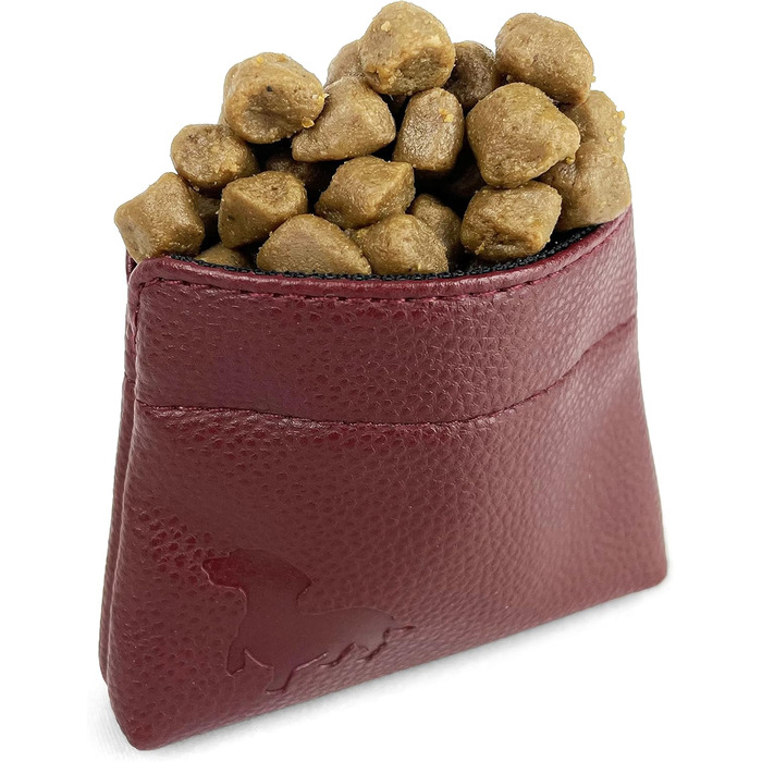 Сумка для ласощів для собак Swaggly – чорна з червоною/каштановою внутрішньою стороною, з магнітною застібкою