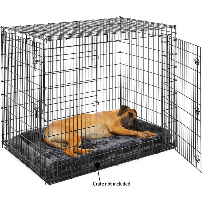 Крізь для собак QuietTime XXL від Midwest Homes for Pets - сіре м'яке ліжко з штучного хутра, 128x84 см, для великих собак