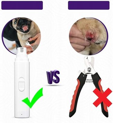 Електрична шліфувальна машинка для собак та котів – 3-в-1, USB-зарядка, 8000 об/хв, тиха та безпечна, ергономічна, для маленьких, середніх та великих тварин
