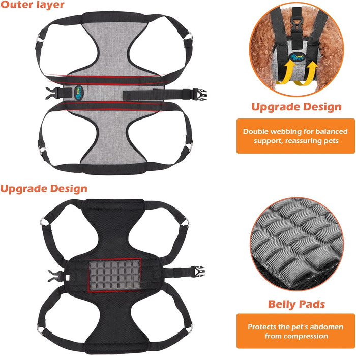 Гамак для собак Ownpets з 4 гачками для миття, грумінгу та стрижки нігтів