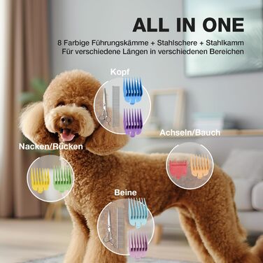 Професійна машинка для стрижки собак Leise з нержавіючої сталі, для густого та кучерявого хутра