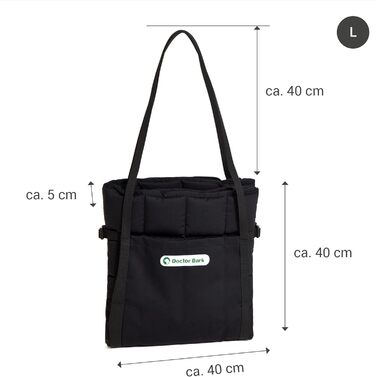 Сумка для подорожей з собакою Doctor Bark, ковдра, підходить для алергіків, 95°C, чорний, розмір L