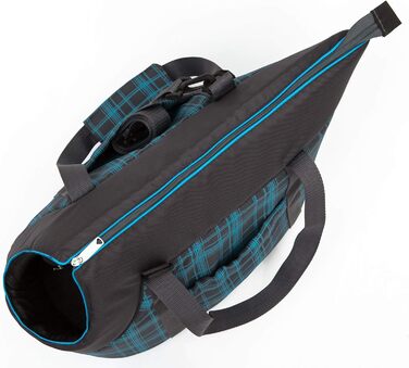 Сумка-переноска для собак і котів розмір S, 20 x 36 x 22 см, блакитна в клітинку