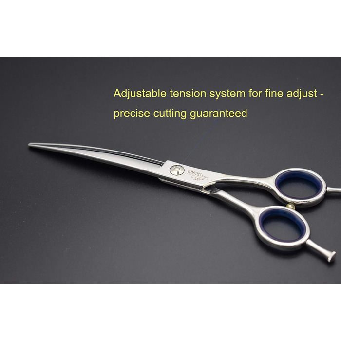 Професійна шерсторізальна ножиці KKO для домашніх тварин, 7.0, вигнуті, з алмазною обробкою, нержавіюча сталь 440C, японська технологія