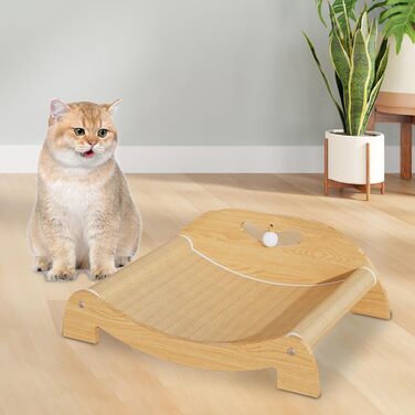 Кігтеточка для котів перfk, лежанка з картону та сизалю, іграшка-м'ячик, для середніх котів