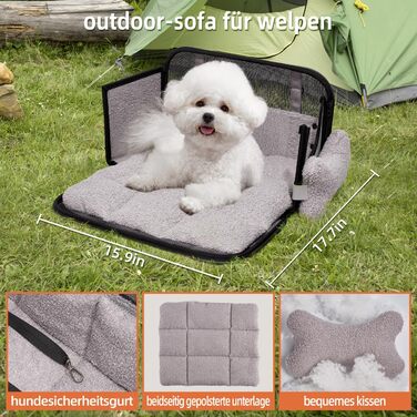 Транспортна сумка для собак та котів: для ветеринара, авто, літака. З подушкою та сталевим каркасом, до 6 кг (сіра)