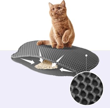 Лоток для котів Julymoda XXL 100L з совком, килимком і кришкою, нержавіюча сталь, з високим бортом, 2 входи, 62x42x40,5 см, сріблястий
