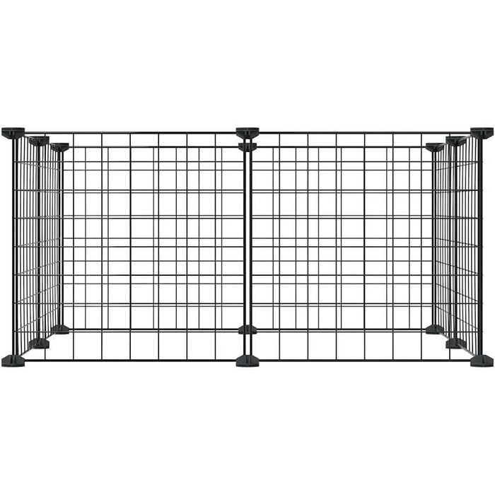 Клітка для домашніх тварин vidaXL, 8 секцій, чорна, 35x35 см, сталевий вольєр для дрібних тварин