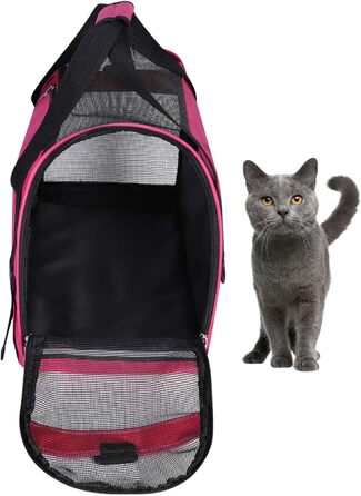 Транспортна сумка для тварин: переноска для собак та котів, рожева, 50 x 23 x 34 см