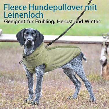 Теплий зимовий пуховик для собак Katzinst - теплий пуховик для собак з захистом живота, флісовий, для великих собак, зелений (2XL)