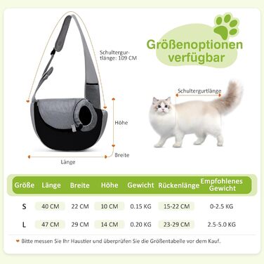 Сумка-переноска для собак і котів ALLOPET, чорний, S. Зручна переноска для маленьких тварин, ідеальна для прогулянок та відпочинку на природі. Дихаюча, для собак та котів.