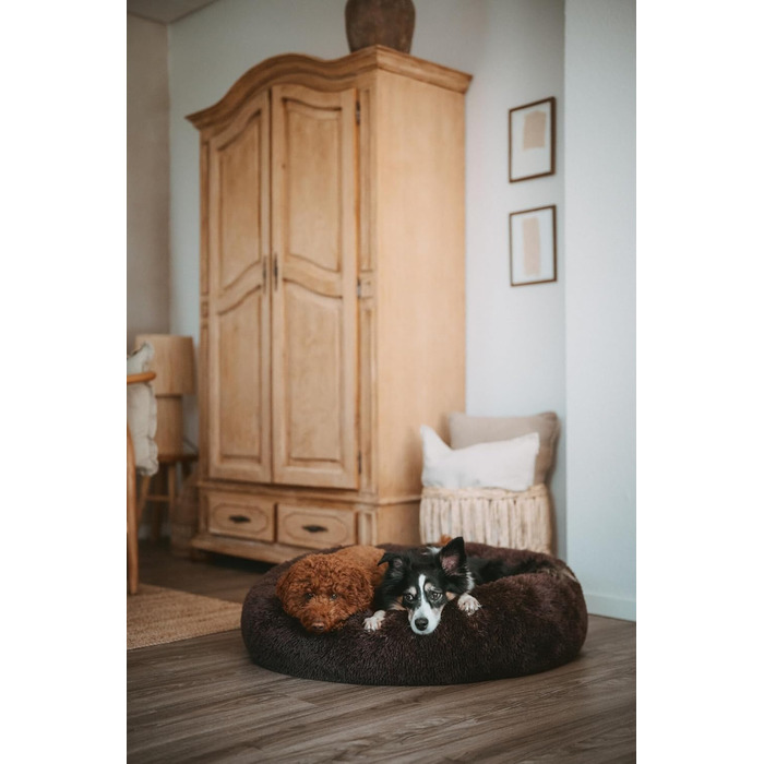 Кішечкове та собаче ліжко Hunter LOPPA, м'яке, з антиковзною основою, можна прати при 30°C, коричневий, розмір L