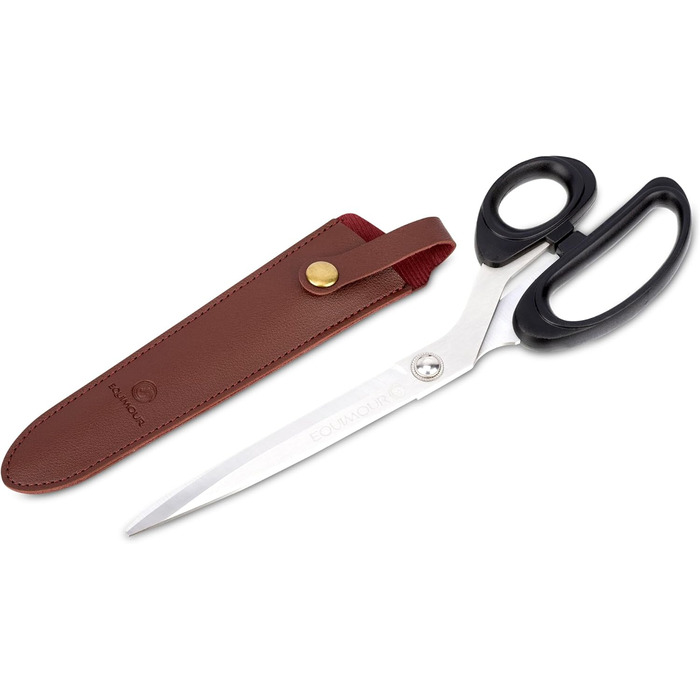 Ножиці для хвоста коня Equimour – професійні ножиці з нержавіючої сталі | Точний зріз для густого хвоста | Ергономічна ручка & чохол з веганської шкіри | Аксесуар для догляду за хвостом коня