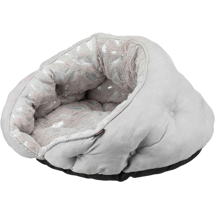 Кукурудзяна лежанка для кота TRIXIE Kuschelhöhle Feder, сіра, L, 30 x 65 x 60 см