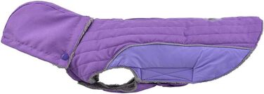 Зимова куртка для собак, теплий пуховик, костюм для собак, повсякденний одяг для тварин, тепла жилетка з капюшоном, L (53-60 см), фіолетовий