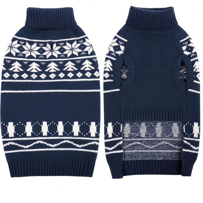 Пуловер для собак на Новий Рік, теплий зимовий пуловер для маленьких собак, без рукавів, розміри XS-2XL, блакитний з сніжинкою