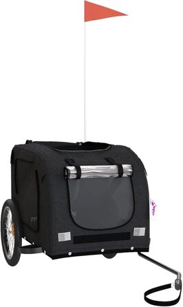 Причіп для велосипеда для собак, чорний, Oxford-тканина та метал. Причіп для велосипеда, вантажний причіп - 93884