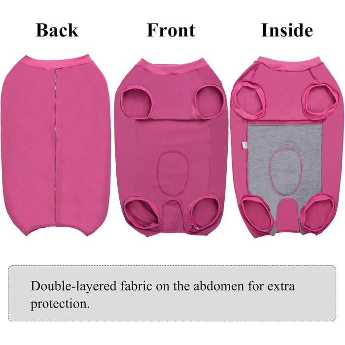 Післяопераційний боді для собак: захист від лизання та ран, для кастрації, різних розмірів (S, Рожевий)