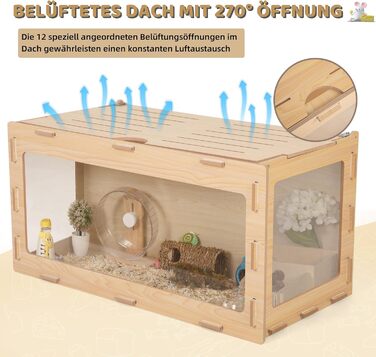 Клітка для хом'яків, морських свинок та шиншил, з відкривною кришкою та вентиляційними отворами