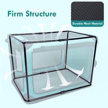 Складана переносна переносна клітка для собак та котів Ownpets з міцним сталевим каркасом, 4 дверцята, розмір L (91.5 x 63.5 x 63.5 см)