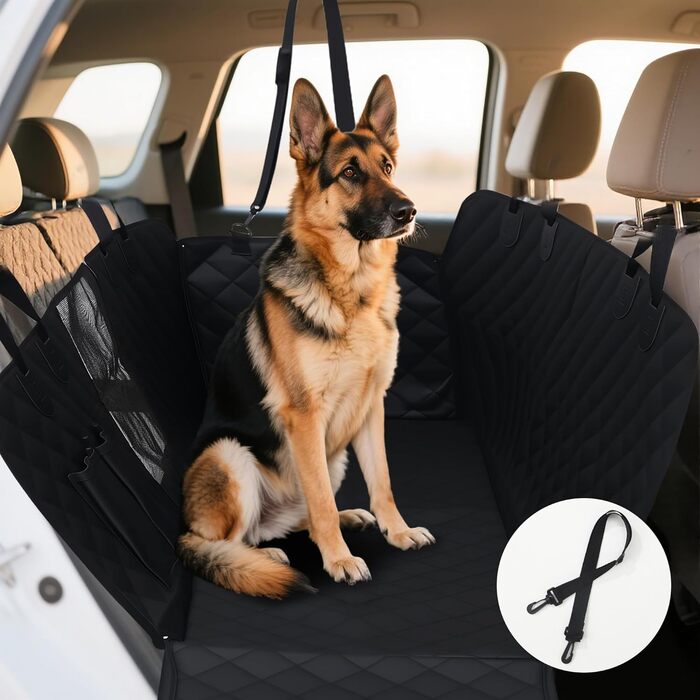 Захист для заднього сидіння автомобіля для собак, водовідштовхувальний, неслизький, з боковинами та оглядовим вікном, 137 x 147 см