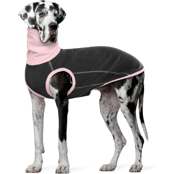 Пуловер для собак MHaustlie: теплий флісовий пуловер з коміром-гетром для маленьких собак, флісова жилетка, піжама (темно-сірий) (3XL)