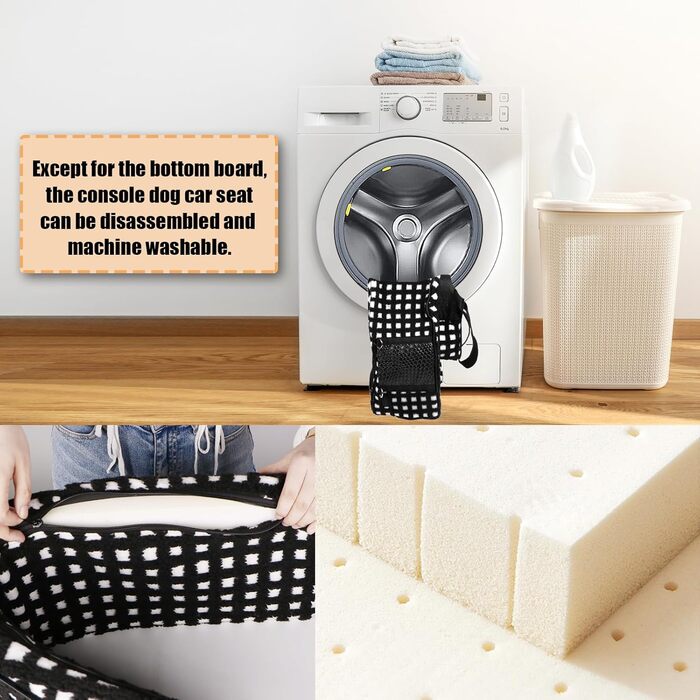 Автокрісло для собак - підставка для тварин у машину, з ременем безпеки та м'яким сидінням, чорний (до 6,8 кг)