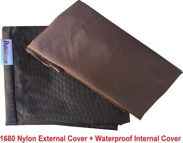Чохол для лежака та подушки для собак і котів Dogbed4less, розмір L, 121,9x73,9 см, водонепроникний, з мікрозамші, коричневий, тільки чохли