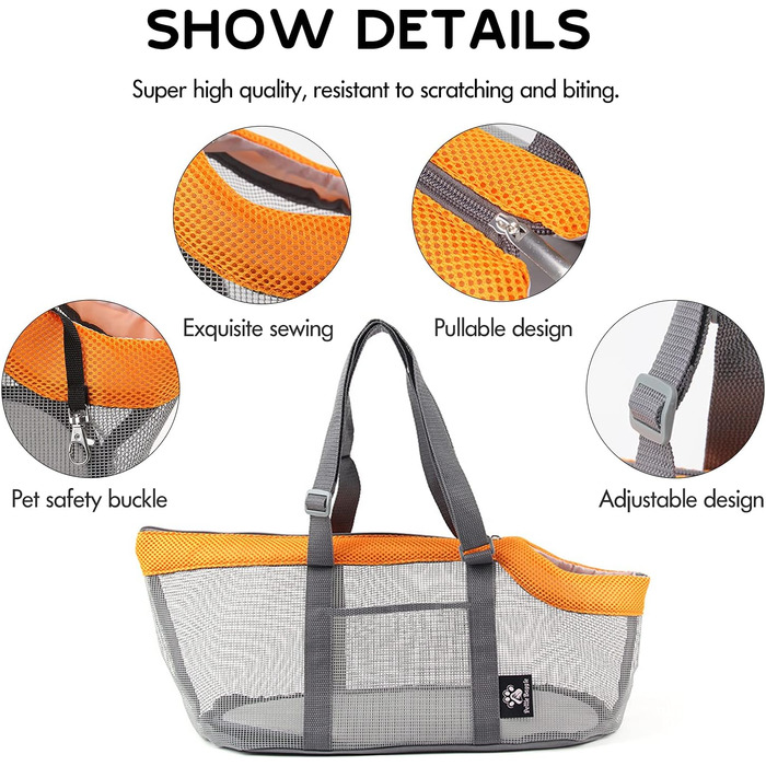 PETCUTE Сумка-переноска для собак та котів, 4 кг, помаранчевого кольору