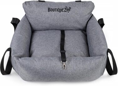 Автомобільний лежак для собак та котів | Лежак на заднє сидіння, переднє сидіння | Універсальний, миючий, сірий | Поліестер, 55 x 65 см