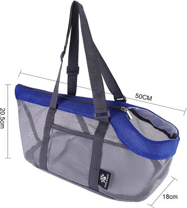 SIQITECH Сумка-переноска для собак та котів, до 5 кг, сіра + блакитна