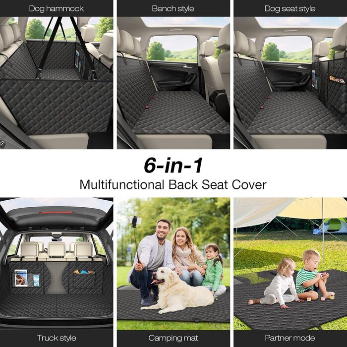 Захисний чохол на сидіння автомобіля для собак AsFrost, PU-шкіра, водовідштовхувальний, стійкий до подряпин, з жорсткою основою, для подорожей, кемпінгу, собачої лежанки