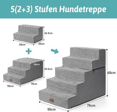 Сходинка для собак та котів COZY KISS - зручна пандус для тварин на ліжко, диван, авто (70х50х60 см)