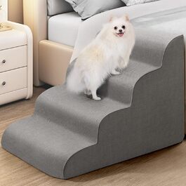 Сходинка для собак Gimars з високощільним пінополіуретаном, 3 сходинки, 40 см, знімний чохол, неслизьке дно, портативна рамка для маленьких собак до дивану, ліжка, авто