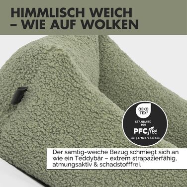 PAW WOW Sven: Ортопедичне ліжко для собак | З м'якої тканини-тедді | Для маленьких, середніх та великих собак (Оливковий, 80x60 см)