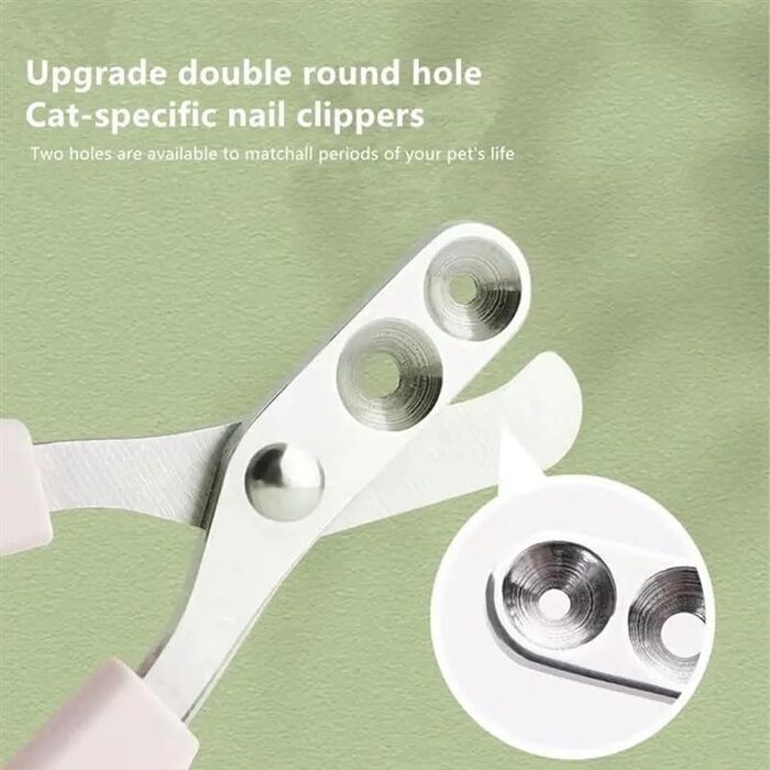 Триммер для кігтів котів з захистом, подвійний отвір, 5 шт. (білий)