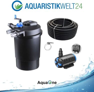 Комплект фільтрації AquaOne CPF-30000 з насосом для ставка до 60 000 л, UV-лампа, еко-насос 37-180 Вт, шланг