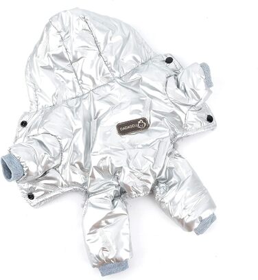 PAIDEFUL Зимовий теплий пуховик для собак - куртка з капюшоном для маленьких собак, чихуахуа, котів. Сріблястий колір, водонепроникний, для холодної погоди. Розміри S-XXL